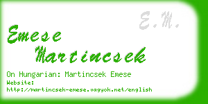 emese martincsek business card